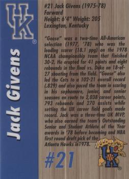 1999 AMA Kentucky Wildcats Legends #NNO Jack Givens Back