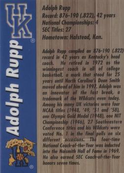 1999 AMA Kentucky Wildcats Legends #NNO Adolph Rupp Back