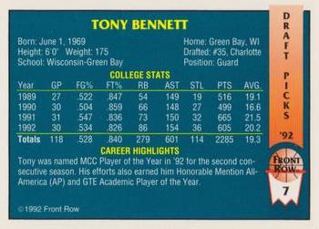 1992 Star Pics #11 Tony Bennett Value - Basketball