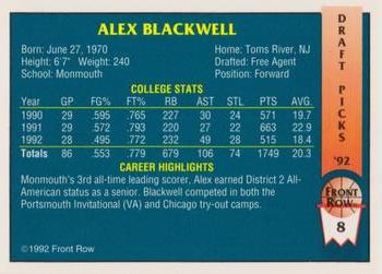 1992 Front Row Draft Picks - Gold #8 Alex Blackwell Back