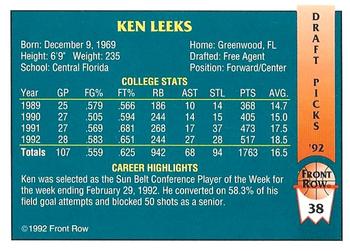 1992 Front Row Draft Picks - Gold #38 Ken Leeks Back