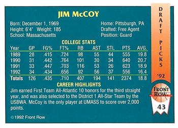 1992 Front Row Draft Picks - Gold #43 James McCoy Back
