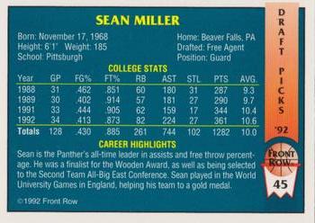 1992 Front Row Draft Picks - Gold #45 Sean Miller Back