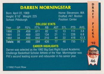 1992 Front Row Draft Picks - Gold #46 Darren Morningstar Back