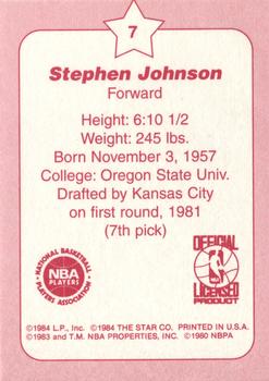 1997 1985 Star Chicago Bulls Arena (Unlicensed) #7 Steve Johnson Back