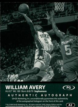 1999 SAGE - Autographs #A2 William Avery Back