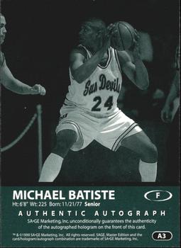 1999 SAGE - Autographs #A3 Michael Batiste Back