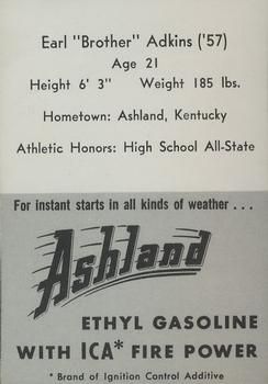 1955 Ashland / Aetna Oil #NNO Earl Adkins Back