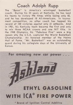 1955 Ashland / Aetna Oil #NNO Adolph Rupp Back
