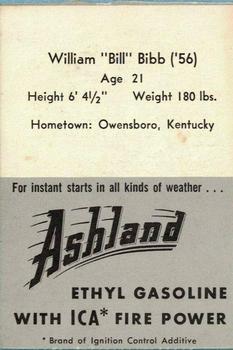 1955 Ashland / Aetna Oil #NNO William Bibb Back