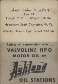 1955 Ashland / Aetna Oil #NNO Cebert Price Back