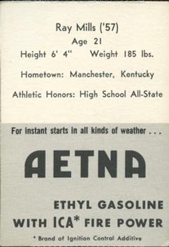 1955 Ashland / Aetna Oil #NNO Ray Mills Back