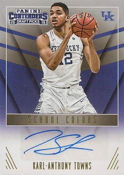 2015 Panini Contenders Draft Picks - School Colors Signatures #1 Karl-Anthony Towns Front