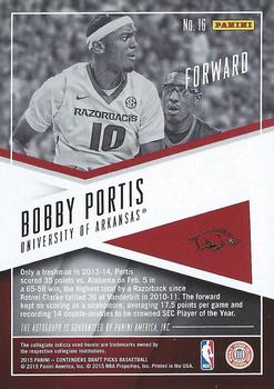 2015 Panini Contenders Draft Picks - School Colors Signatures #16 Bobby Portis Back