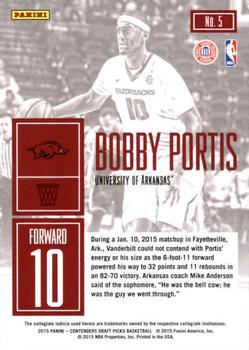 2015 Panini Contenders Draft Picks - Game Day #5 Bobby Portis Back
