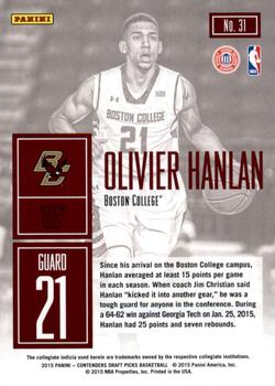 2015 Panini Contenders Draft Picks - Game Day #31 Olivier Hanlan Back