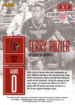 2015 Panini Contenders Draft Picks - Game Day #41 Terry Rozier Back