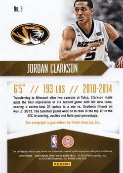 2015 Panini Contenders Draft Picks - Alumni Ink #8 Jordan Clarkson Back