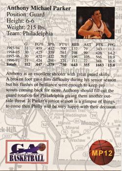 1997 Genuine Article - The Charlotte Series #MP12 Anthony Parker Back