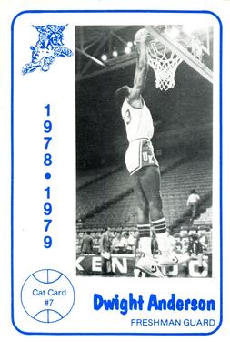 1978-79 Foodtown Kentucky Wildcats #7 Dwight Anderson Front