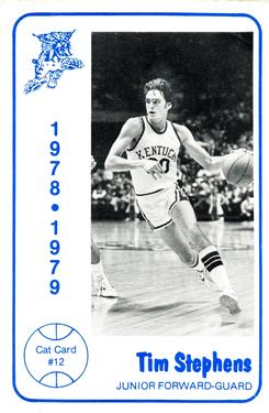 1978-79 Foodtown Kentucky Wildcats #12 Tim Stephens Front