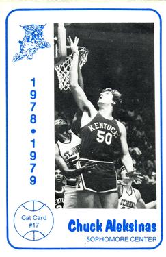 1978-79 Foodtown Kentucky Wildcats #17 Chuck Aleksinas Front