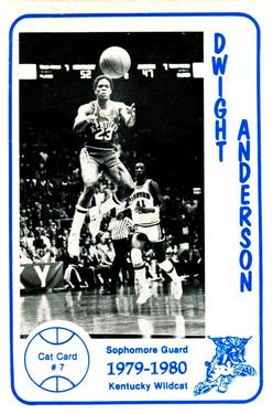 1979-80 Foodtown Kentucky Wildcats #7 Dwight Anderson Front