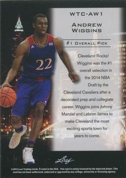 2014 Leaf Naltional Exclusive Andrew Wiggins Rookie #WTC-AW1 Andrew Wiggins Back