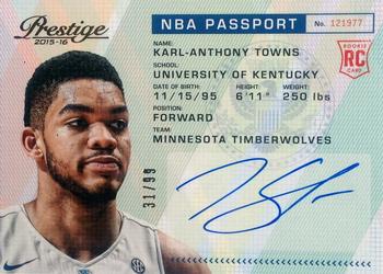2015-16 Panini Prestige - NBA Passport #PAS-KA Karl-Anthony Towns Front