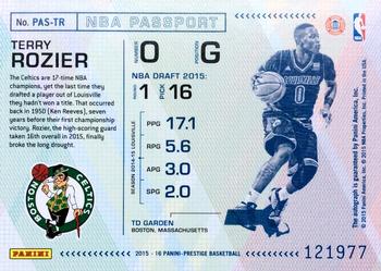 2015-16 Panini Prestige - NBA Passport #PAS-TR Terry Rozier Back