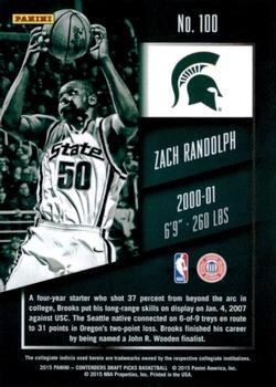 2015 Panini Contenders Draft Picks - Draft Ticket #100 Zach Randolph Back
