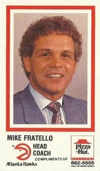 1987-88 Pizza Hut Atlanta Hawks  #1 Mike Fratello Front