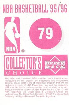 1995-96 Collector's Choice Argentina Stickers #79 Hakeem Olajuwon Back