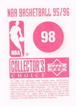 1995-96 Collector's Choice Argentina Stickers #98 David Benoit Back