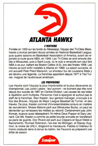 1991-93 5 Majeur Magazine France #NNO Atlanta Hawks Front