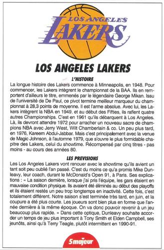1991-93 5 Majeur Magazine France #NNO Los Angeles Lakers Front
