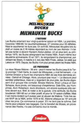 1991-93 5 Majeur Magazine France #NNO Milwaukee Bucks Front