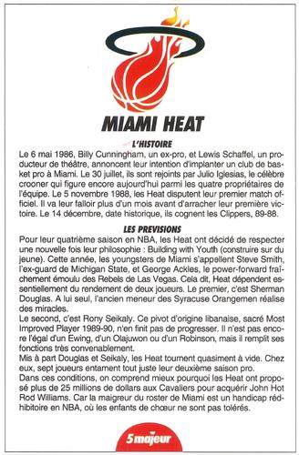 1991-93 5 Majeur Magazine France #NNO Miami Heat Front