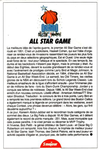 1991-93 5 Majeur Magazine France #NNO All-Star Game Front