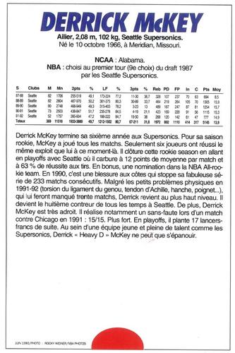 1991-93 5 Majeur Magazine France #NNO Derrick McKey Back