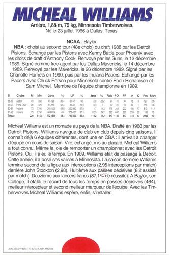 1991-93 5 Majeur Magazine France #NNO Micheal Williams Back