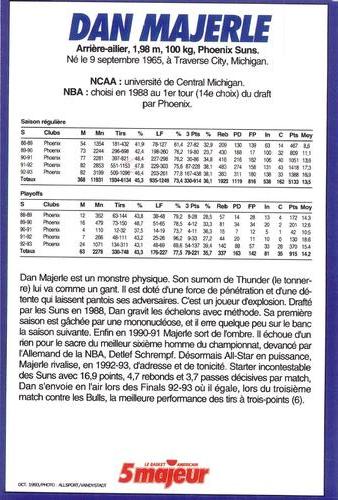 1991-93 5 Majeur Magazine France #NNO Dan Majerle Back