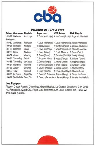 1991-93 5 Majeur Magazine France #NNO CBA League Back