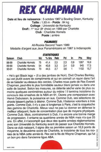 1991-93 5 Majeur Magazine France #NNO Rex Chapman Back
