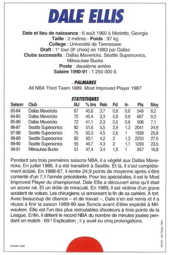 1991-93 5 Majeur Magazine France #NNO Dale Ellis Back