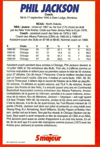 1991-93 5 Majeur Magazine France #NNO Phil Jackson Back