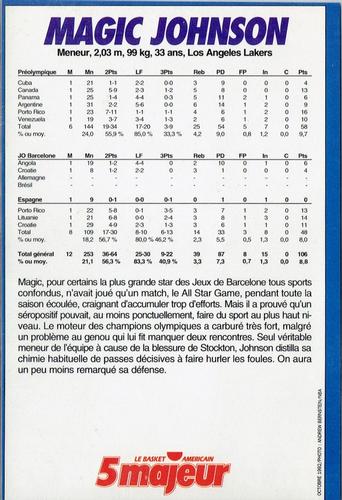 1991-93 5 Majeur Magazine France #NNO Magic Johnson Back