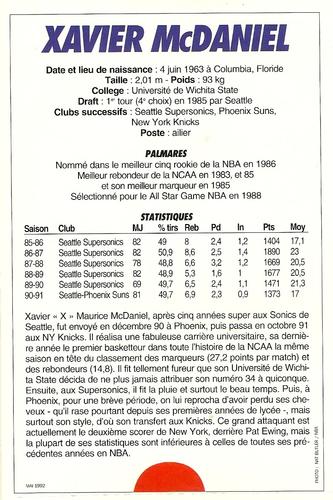 1991-93 5 Majeur Magazine France #NNO Xavier McDaniel Back