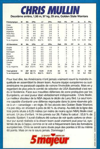 1991-93 5 Majeur Magazine France #NNO Chris Mullin Back