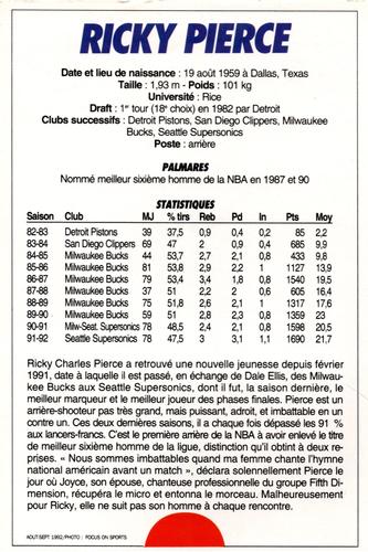 1991-93 5 Majeur Magazine France #NNO Ricky Pierce Back